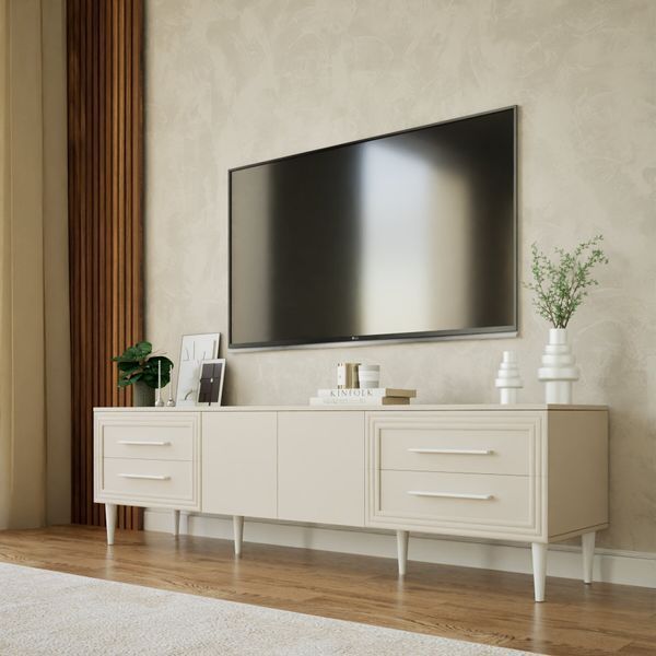 Тумба TV в гостиную Версаль МДФ Кашемир/Белый TV-8-001 фото
