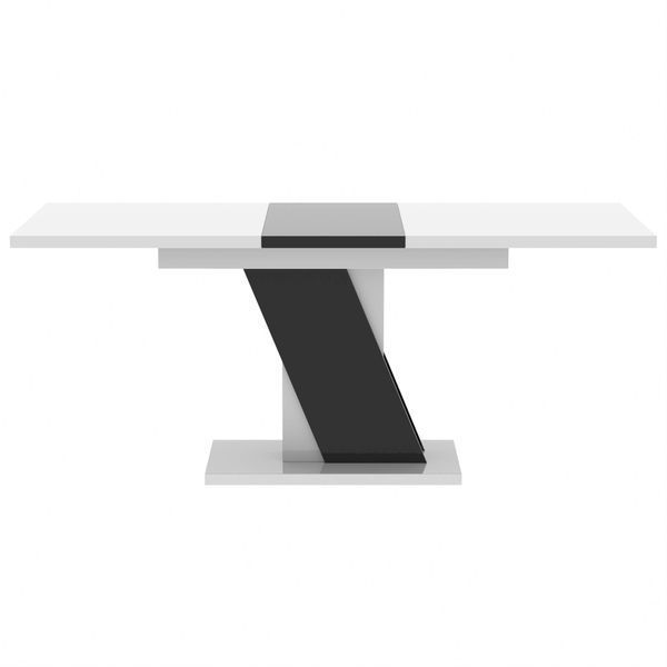 Обеденный раздвижной стол ТРИОН МДФ Белый/Черный глянец 551593 фото